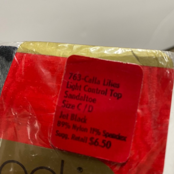 * Round the clock fashion hosiery CD black with embroiderer detail 1980 vintage - Picture 6 of 6